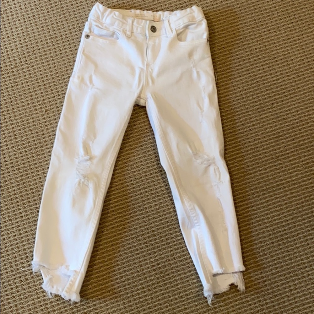 ZARA KIDS WHITE RIPPED JEANS - Picture 13 of 13